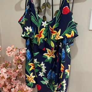 New York and company floral print blouse large